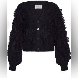 ELEVEN SIX Luella Fringed Button-Down Cardigan size:xs/s NWOT